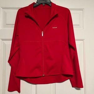 Reebok Women’s Athletic Jacket with front Zipper - Red - Size L